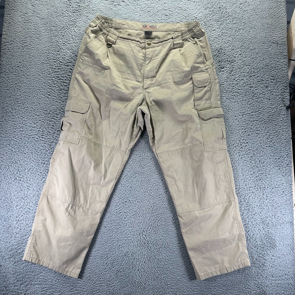 5.11 Tactical Pant Men's 40x30 Beige Cargo Straight Workwear‎ Utility Ripstop